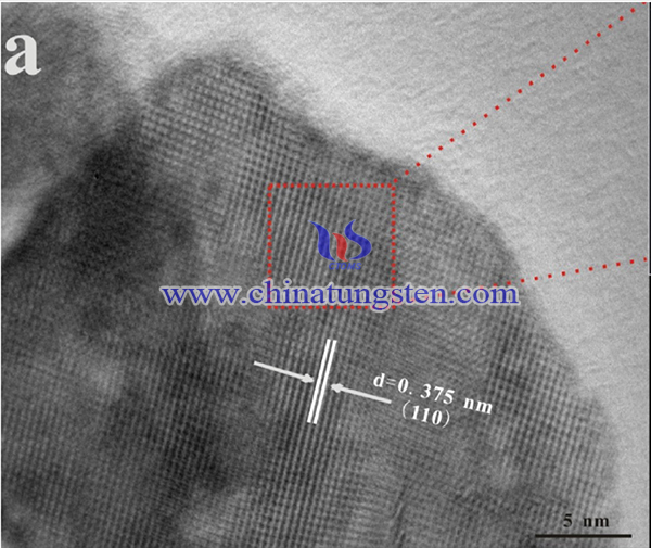 HRTEM image of WO3−x nanosheets